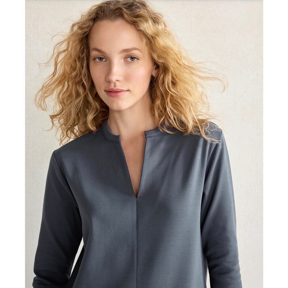 Haven Well Within Polished Lounge Split-Neck Dress, size medium, MSRP $128 - Picture 2 of 12